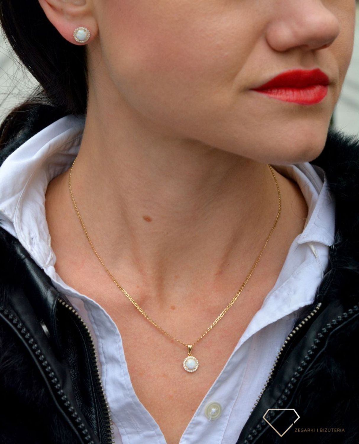 Komplet złotej biżuterii kolczyki i zawieszka z opalem i cyrkonią DIA-KPL-4431-585.jpg