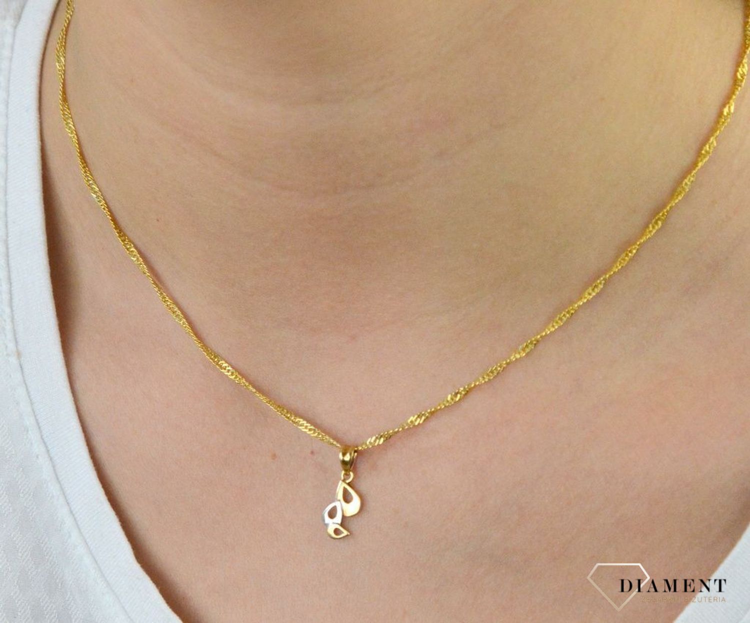 Komplet złotej biżuterii potrójne łezki z białym złotem DIA-KPL-5301-585.jpg