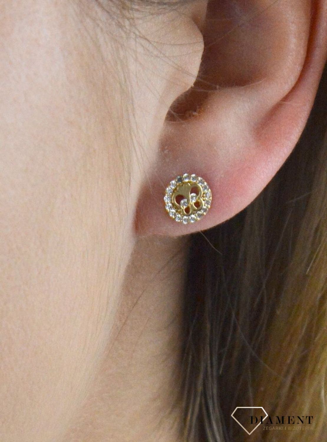 Komplet złotej biżuterii dla dziewczynki kolczyki i zawieszka Motylki DIA-KPL-5313-585.jpg