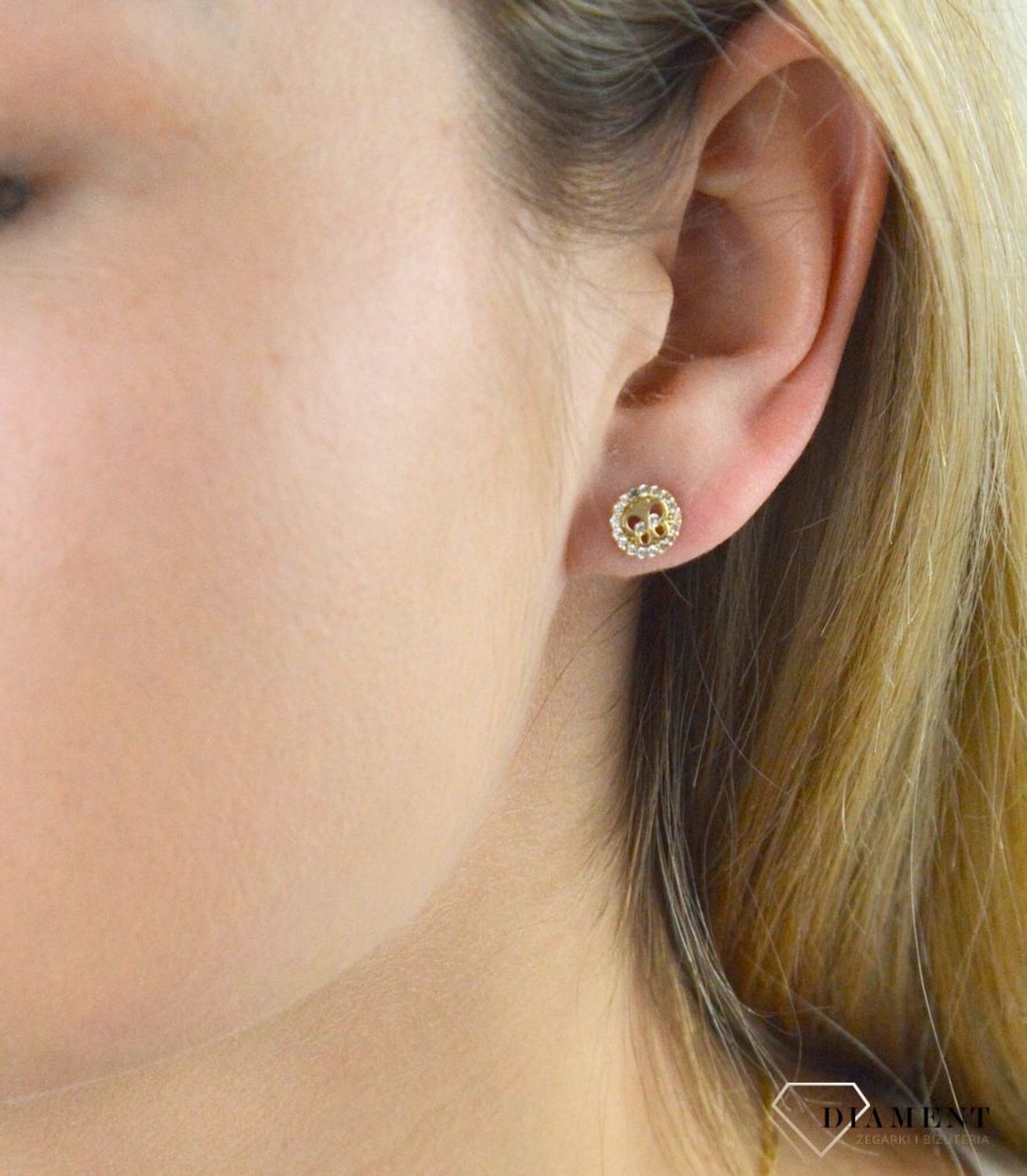 Komplet złotej biżuterii dla dziewczynki kolczyki i zawieszka Motylki DIA-KPL-5313-585.jpg