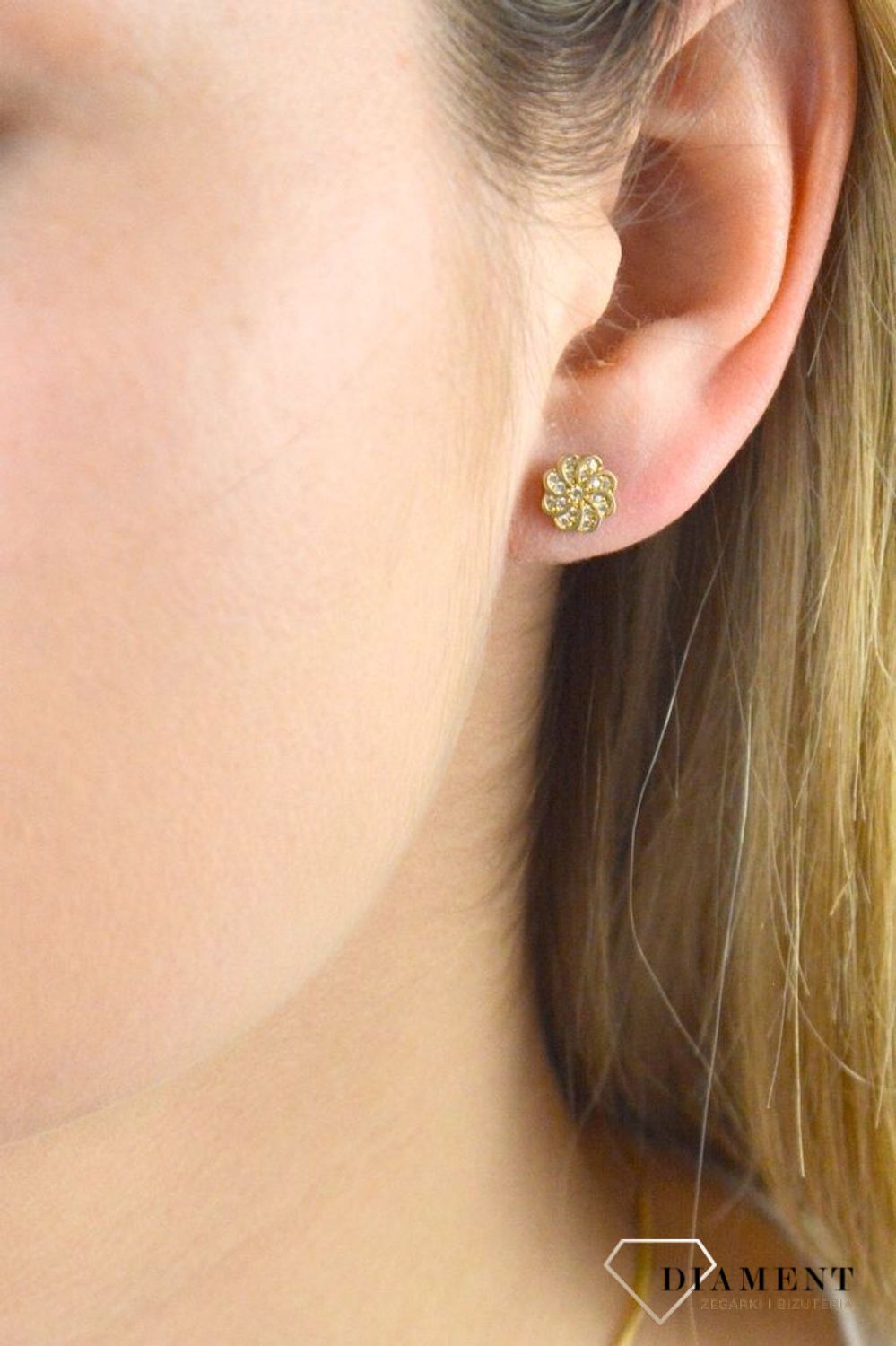 Komplet złotej biżuterii 585 kwiatki z cyrkonią DIA-KPL-5316-585.jpg