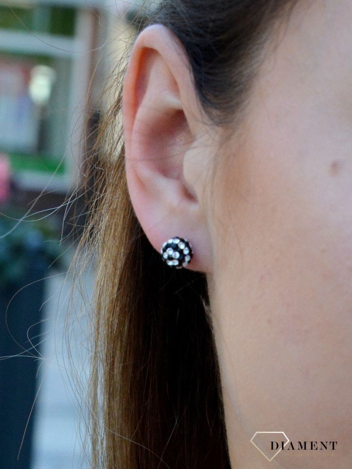 Komplet srebrny czarno białe kryształki Swarovski DIA-KPL-6361-925.  Srebrny komplet biżuterii. Srebrny komplet z kryształkami Swarovskiego. Czarno-białe kryształki. Komplet biżuterii srebrnej. Idealny komp.jpg