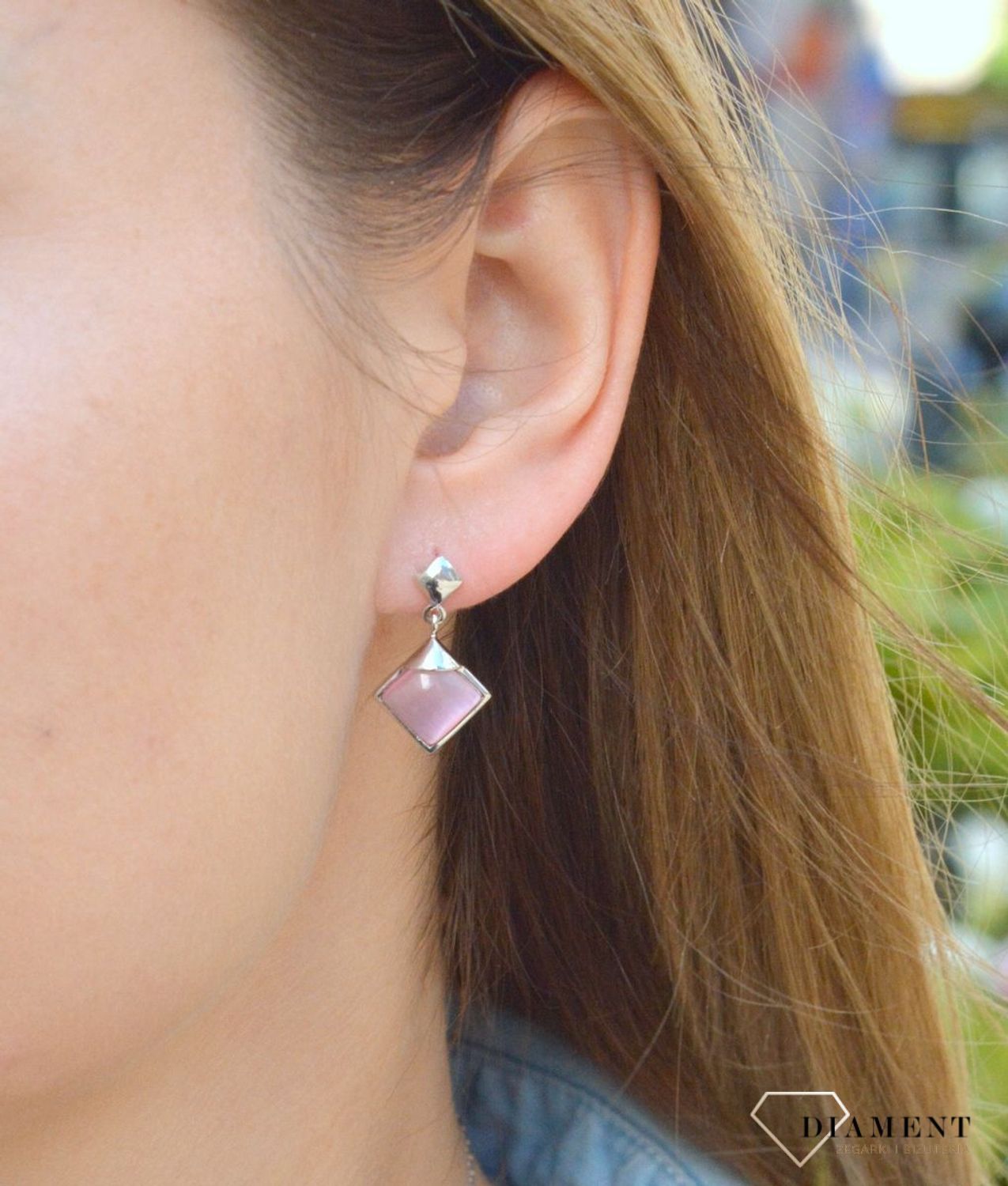 Komplet srebrny damski z różowymi cyrkoniami DIA-KPL-6630R-925.  Komplet srebrny zawieszka i kolczyki. Komplet damski, dziecięcy. Komplet srebrny z różową cyrkonią. Komplet srebrny idealny pomysł na prezent..jpg