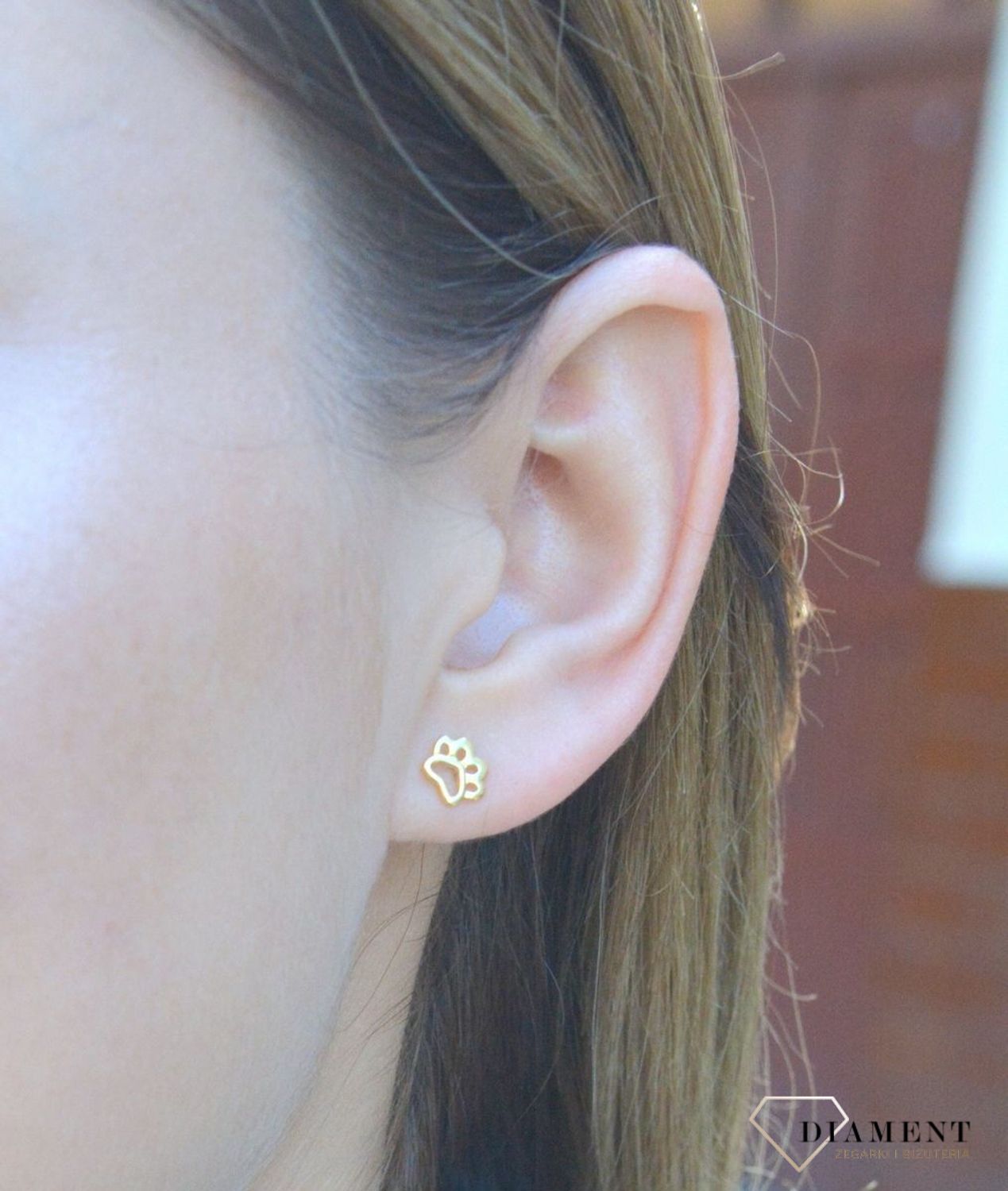 Komplet pozłacany kolczyki i zawieszka łapka psa DIA-KPL-6631Z-925. Komplet srebrnej biżuterii. Komplet biżuterii pozłacanej. Komplet zawieszka i kolczyki. Komplet biżuterii łapka psa. Komplet idealny na prezent dla miłośników.jpg