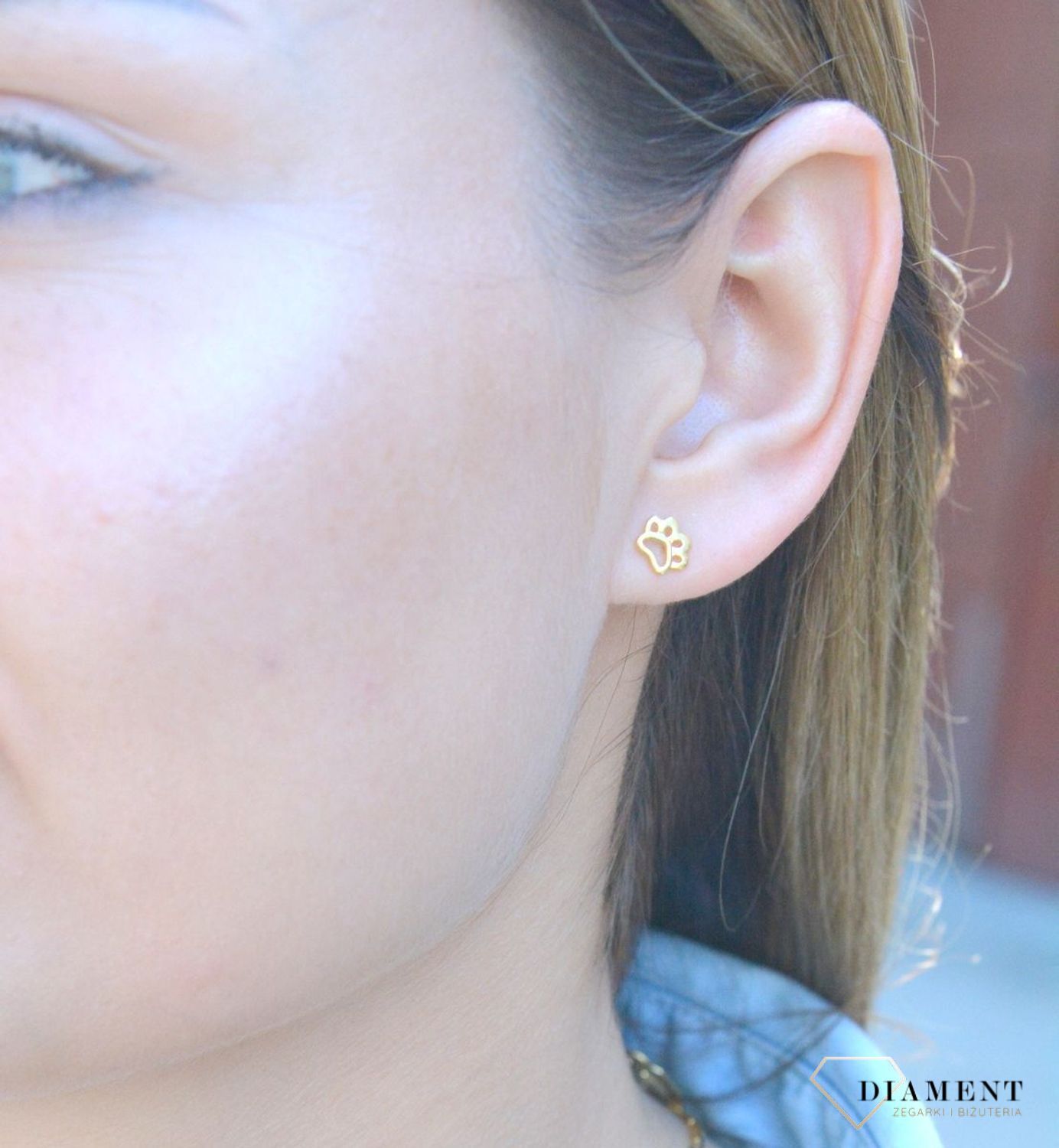 Komplet pozłacany kolczyki i zawieszka łapka psa DIA-KPL-6631Z-925. Komplet srebrnej biżuterii. Komplet biżuterii pozłacanej. Komplet zawieszka i kolczyki. Komplet biżuterii łapka psa. Komplet idealny na prezent dla miłośników.jpg