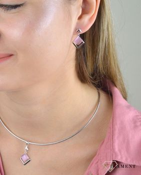 Komplet srebrny damski z różowymi cyrkoniami DIA-KPL-6632-925 (4).JPG