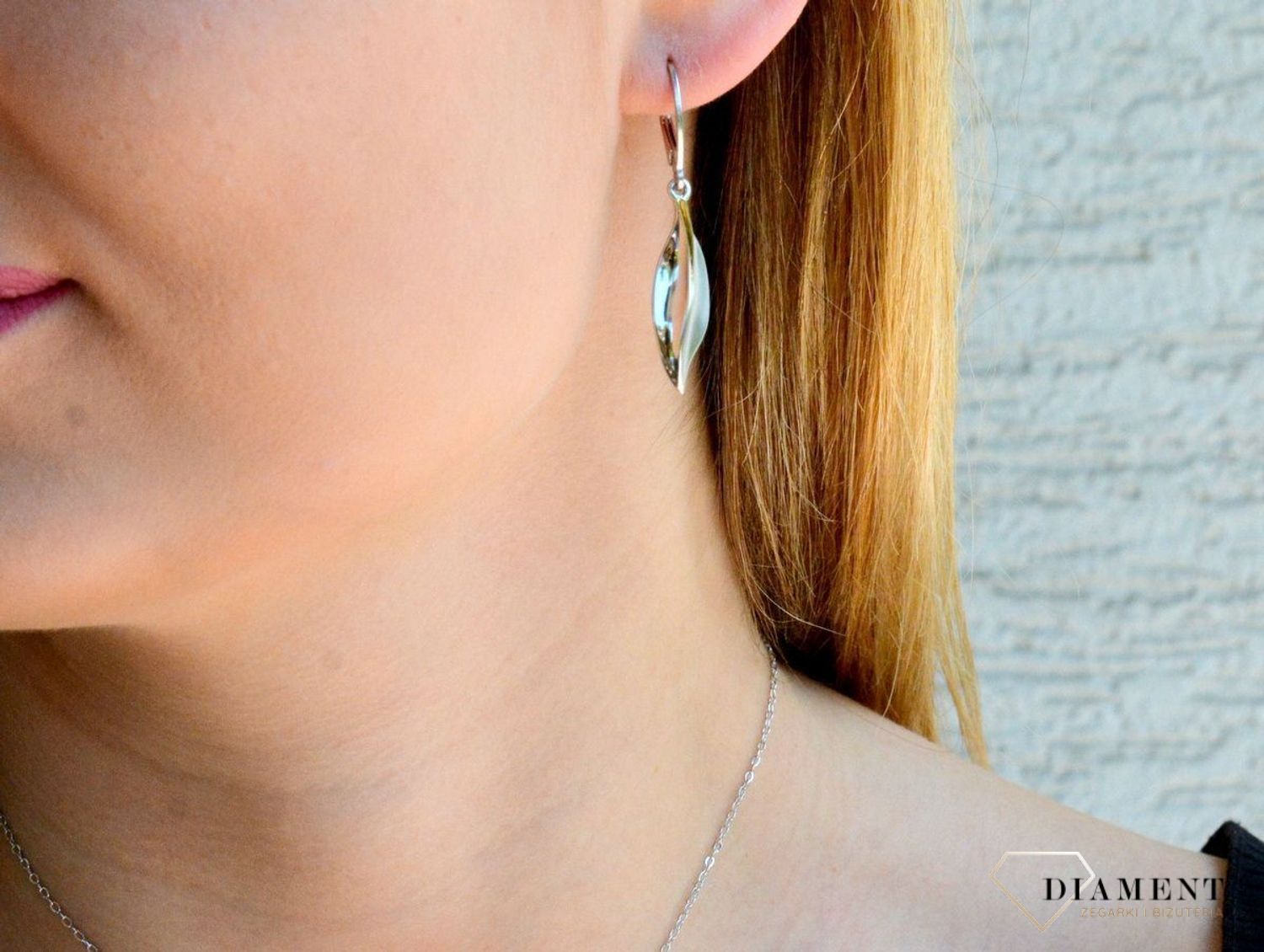 Srebrny komplet biżuterii podłużny z elementem pokrytym złotem DIA-KPL-9447-925d.jpg