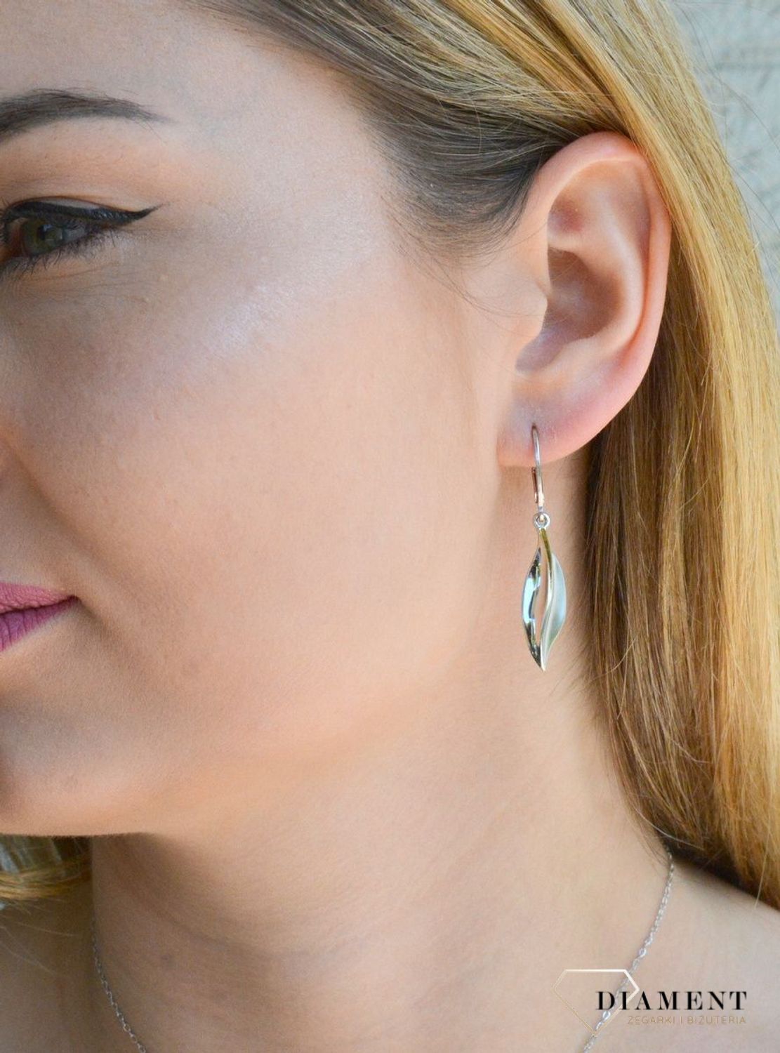 Srebrny komplet biżuterii podłużny z elementem pokrytym złotem DIA-KPL-9447-925d.jpg