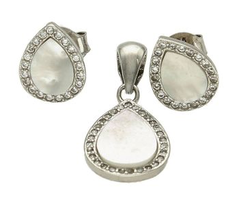 Srebrny komplet damski kolczyki zawieszka z masą perłową i cyrkoniami DIA-KPL-9472-925cv.jpg