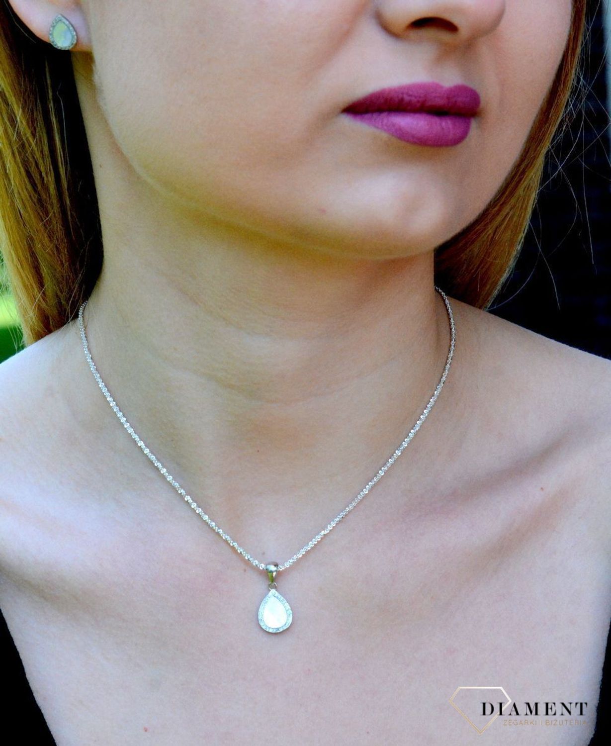 Srebrny komplet damski kolczyki zawieszka z masą perłową i cyrkoniami DIA-KPL-9472-925cv.jpg