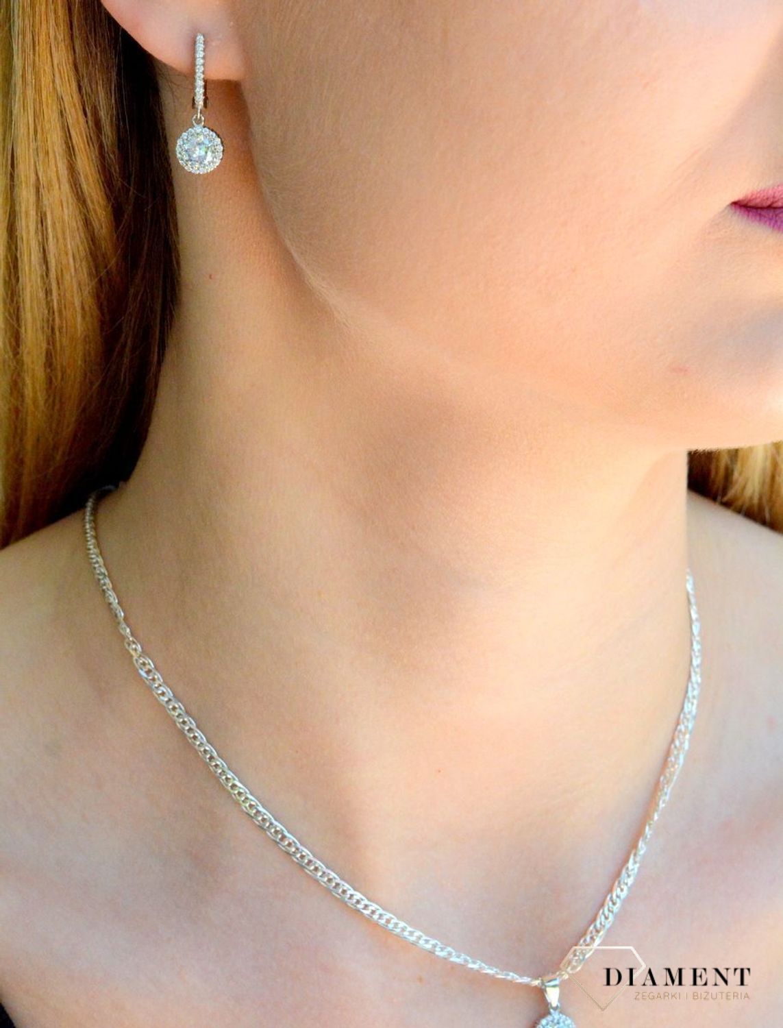 Komplet srebrny damski kolczyki i zawieszka z białymi cyrkoniami DIA-KPL-9606-925cv.jpg