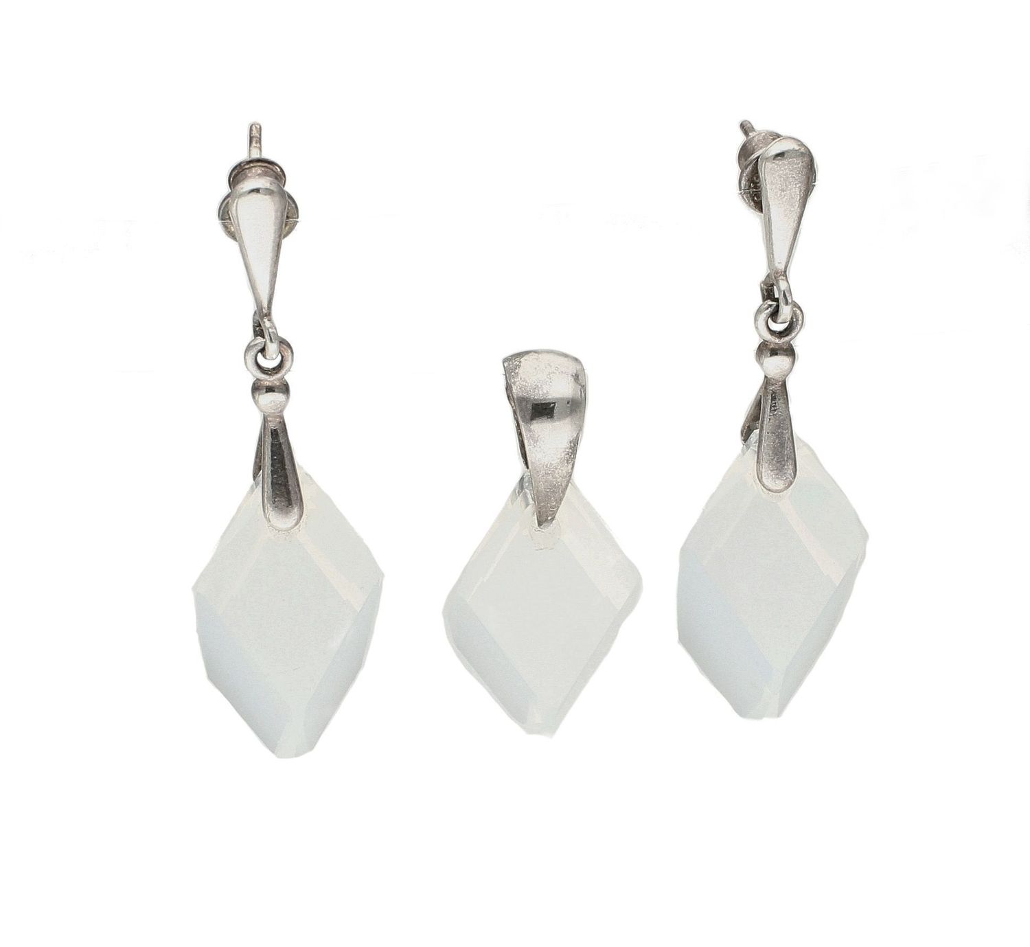 Komplet srebrny kolczyki zawieszka kryształ Swarovski DIA-KPL-SWAROVSKI56-925.  Komplet srebrny kolczyki zawieszka kryształ Swarovski . Komplet kolczyki i zawieszka. Komplet z kryształem Swarovskiego..jpg