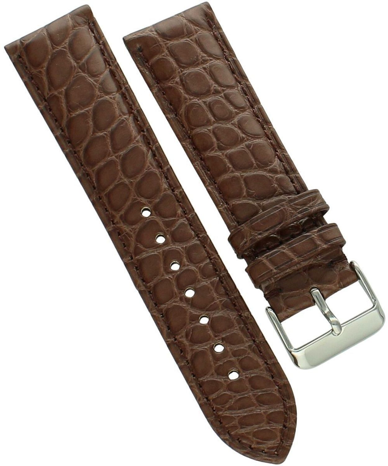 Pasek do zegarka 22 mm skóra aligatora brązowy premium Tekla brązowy aligator.jpg