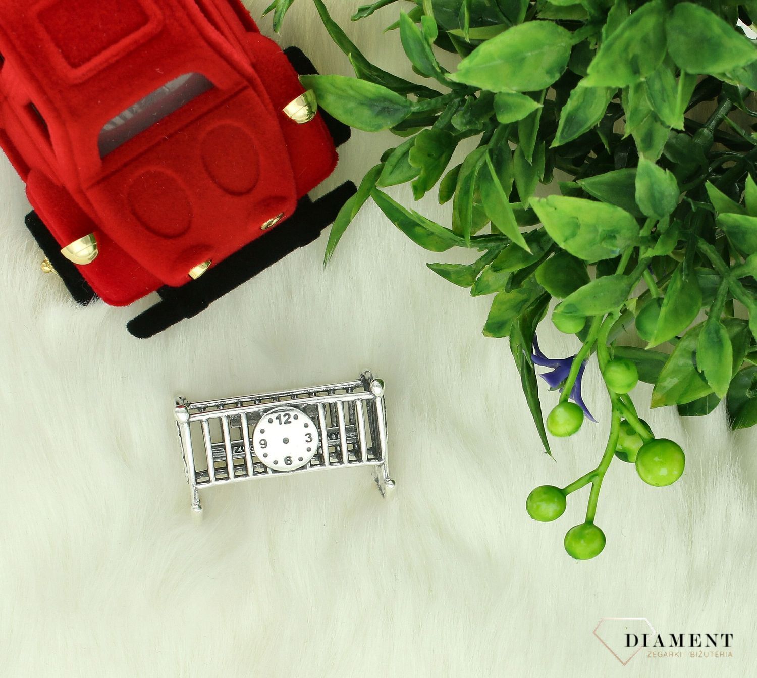 Srebrna kołyska na prezent 925 pamiątka na chrzest, narodziny DIA-KŁS-11359-925 (3).jpg