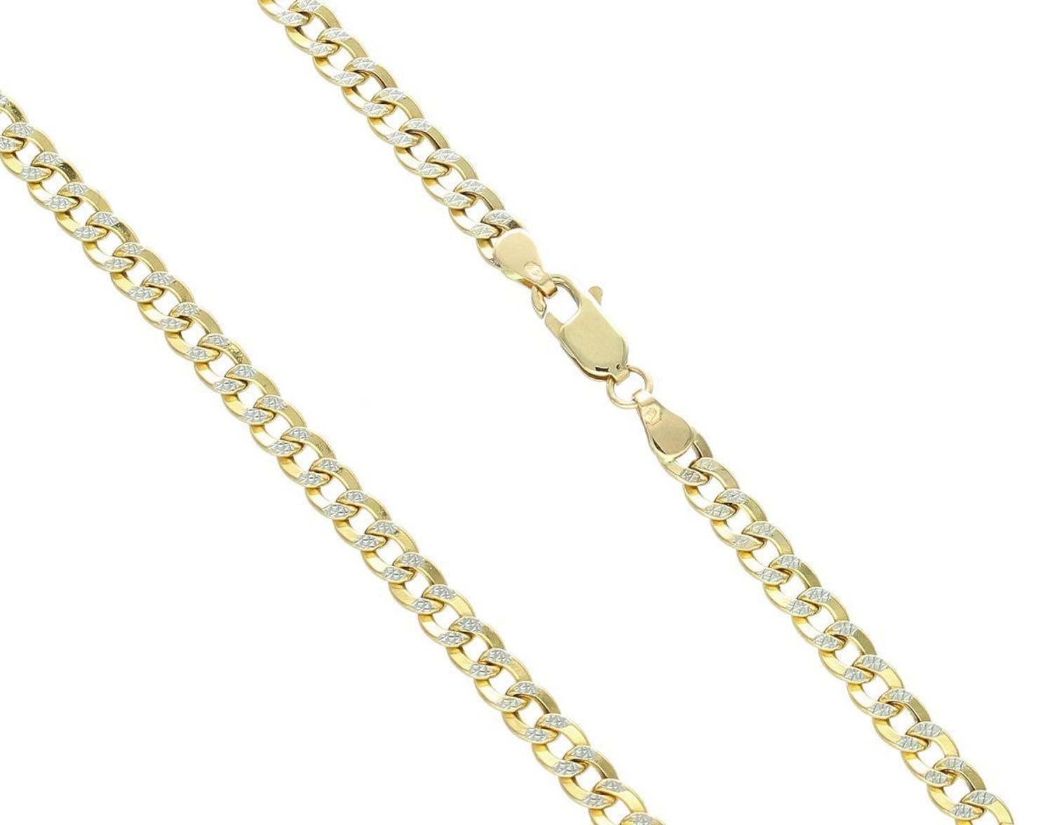 Pancerka pave 585 4mm z białym złotem DIA-LAN-10886-585  Klasyczny i uniwersalny łańcuszek o splocie pancerki pave, wykonany z żółtego złota oraz dodatkiem białego próby 585 1.jpg