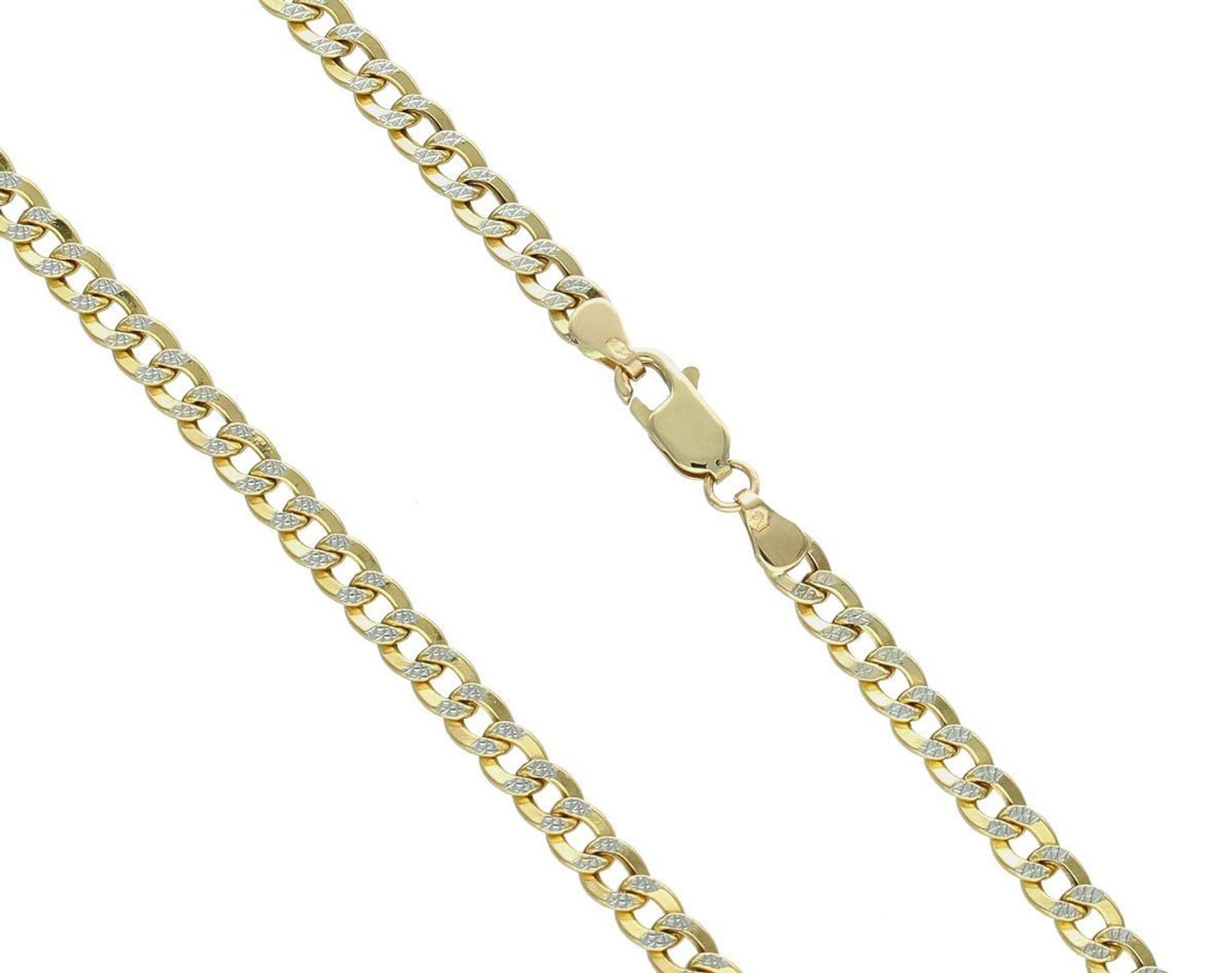 Pancerka pave 585 4mm z białym złotem DIA-LAN-10886-585  Klasyczny i uniwersalny łańcuszek o splocie pancerki pave, wykonany z żółtego złota oraz dodatkiem białego próby 585 1.jpg