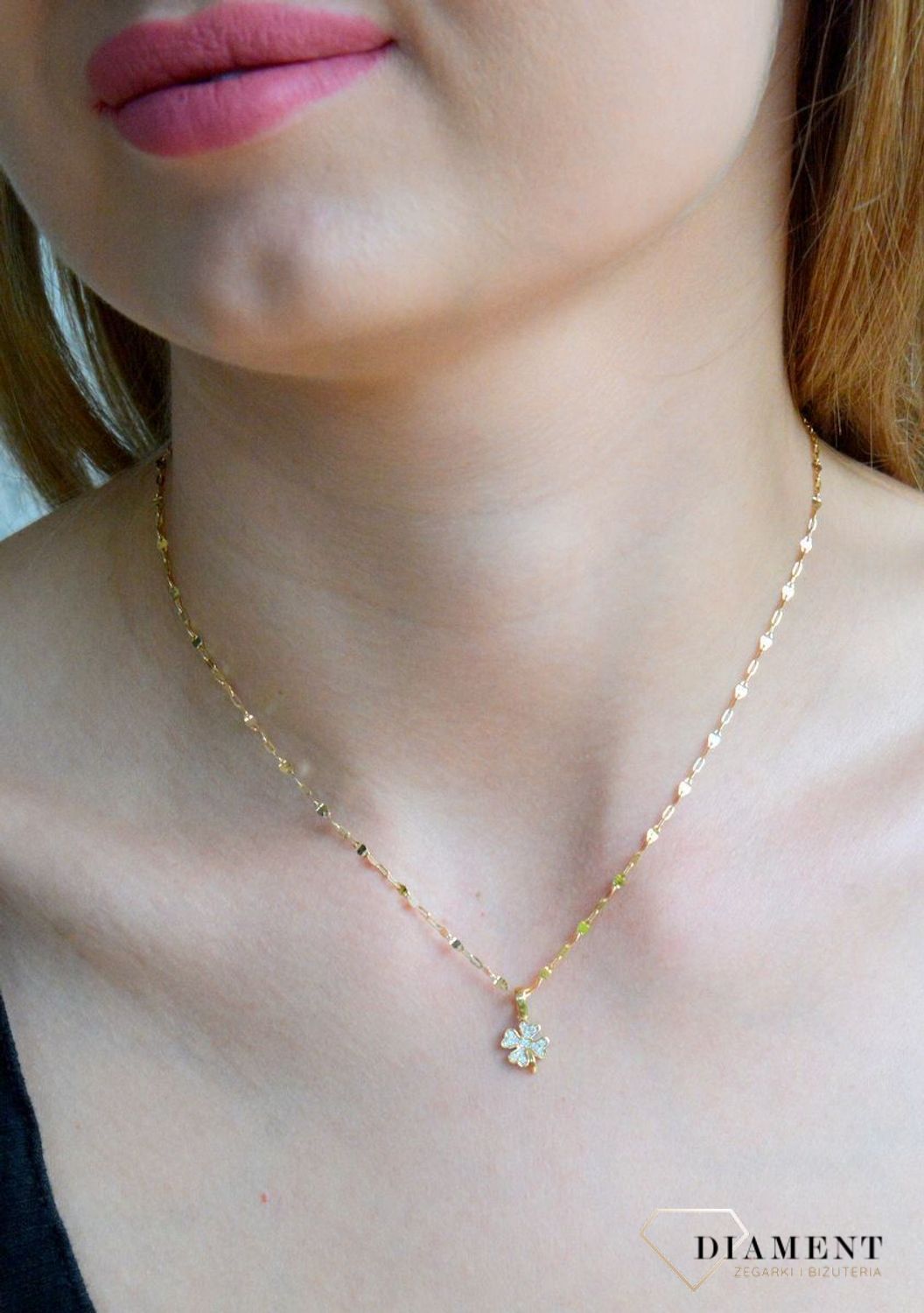 Złoty łańcuszek damski 585 o ozdobnym splocie DIA-LAN-11433-585 (2).jpg