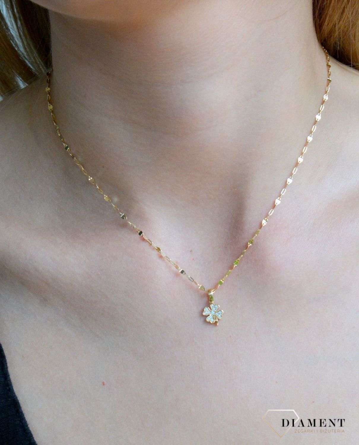 Złoty łańcuszek damski 585 o ozdobnym splocie DIA-LAN-11433-585 (2).jpg