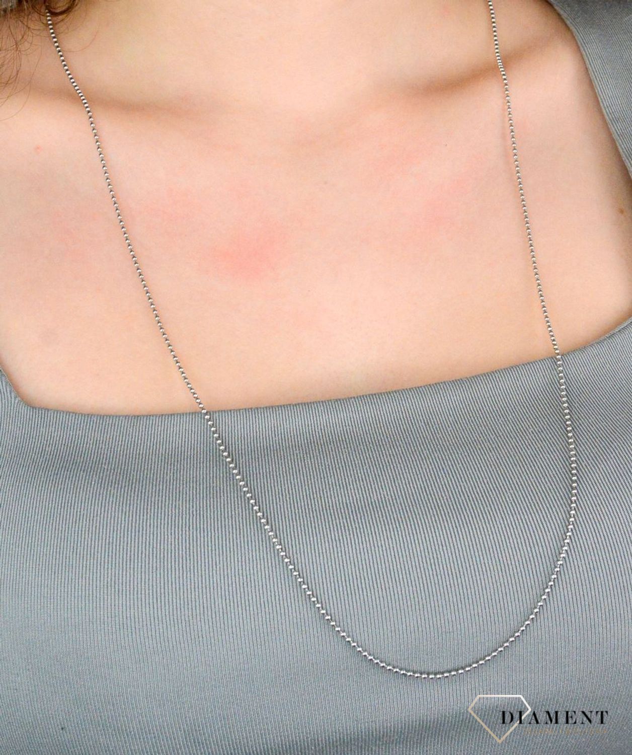 Stalowy łańcuszek w srebrnym kolorze kuleczki długość 90 cm DIA-LAN-11661-STAL. Łańcuszek kuleczki w srebrnym kolorze. Stalowy łańcuszek z kuleczek. Łańcuszek stalowy do nieśmiertelnika.1.jpg