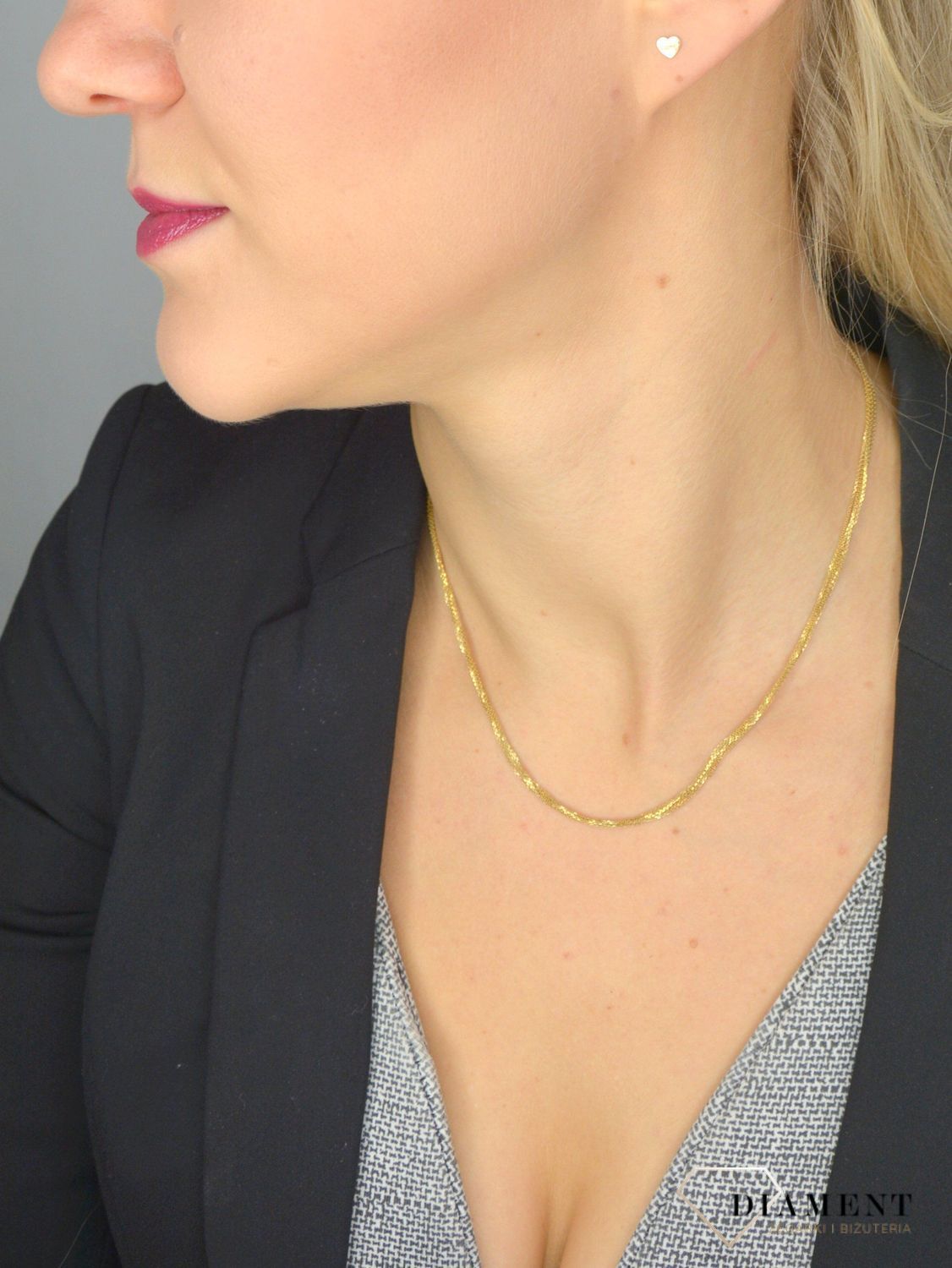 Złoty naszyjnik 585 kilka łańcuszków DIA-LAN-1192-585.jpg