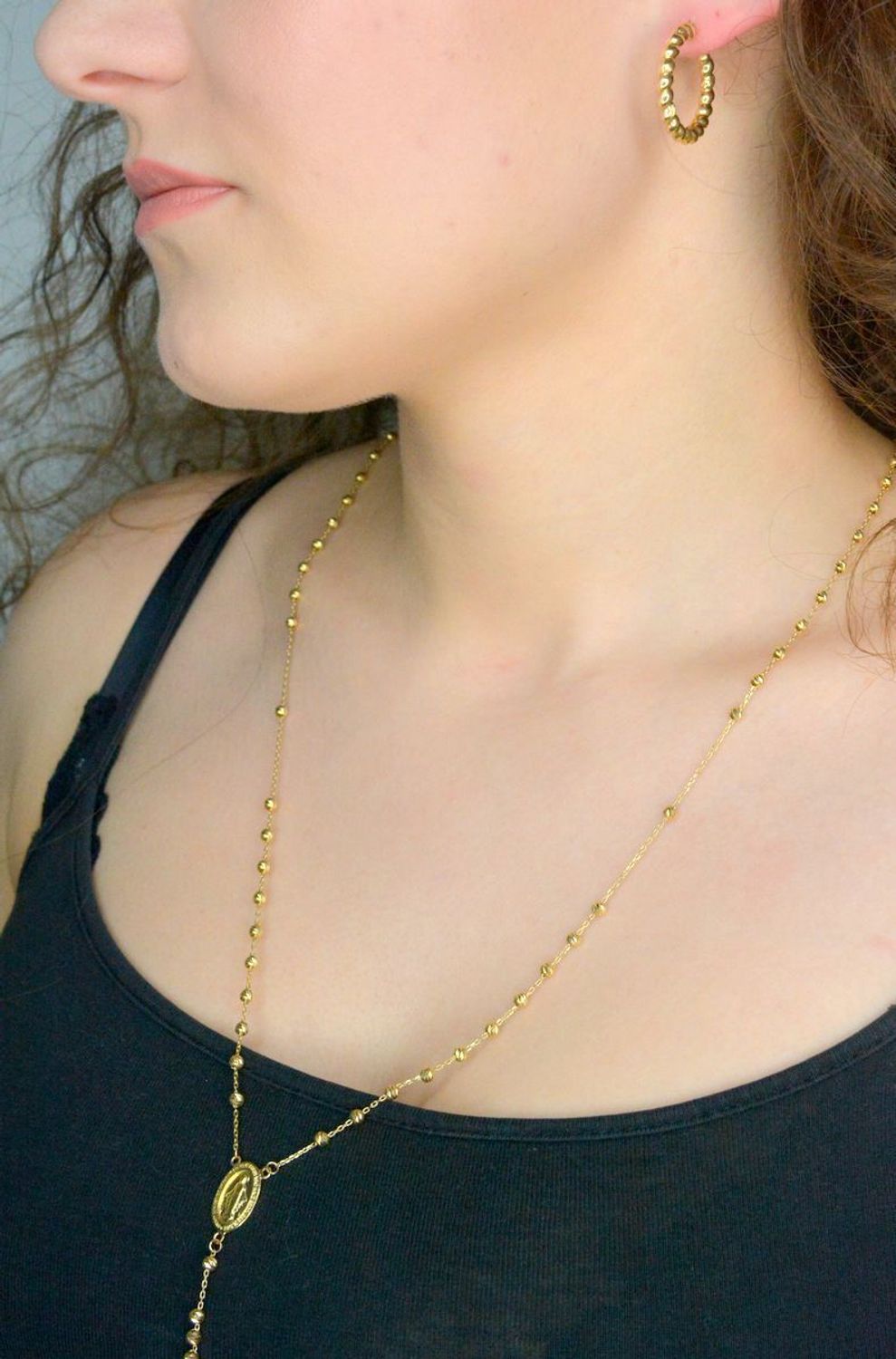 Złoty naszyjnik damski 585 różaniec DIA-LAN-12188-585 Złoty naszyjnik damski różaniec z próby 585. Prezentowany złoty naszyjnik damski to doskonała propozycja dla kobiet, 1.jpg