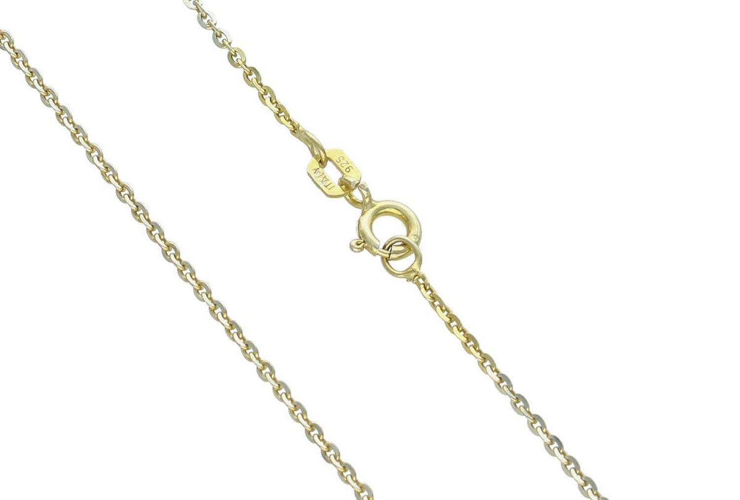 Delikatny łańcuszek damski wykonany ze srebra próby 925, pozłacany, o splocie typu ankier. Długość 40 cm, waga 1,70 g, zapięcie na karabińczyk. Idealny do zawieszek lub samodzielnego noszenia.1.jpg