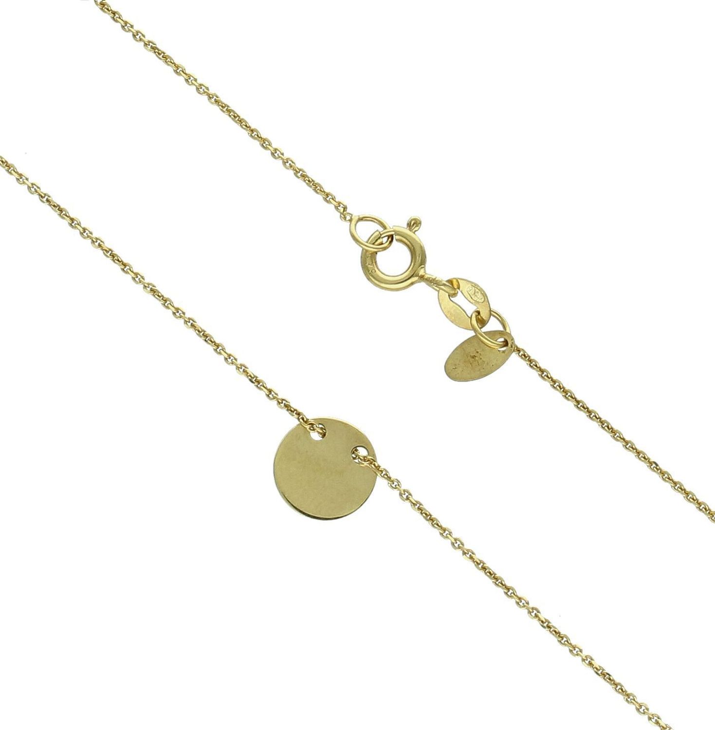 Złoty naszyjnik damski 333 celebrytka z płaskim kółeczkiem DIA-LAN-1682-333.jpg
