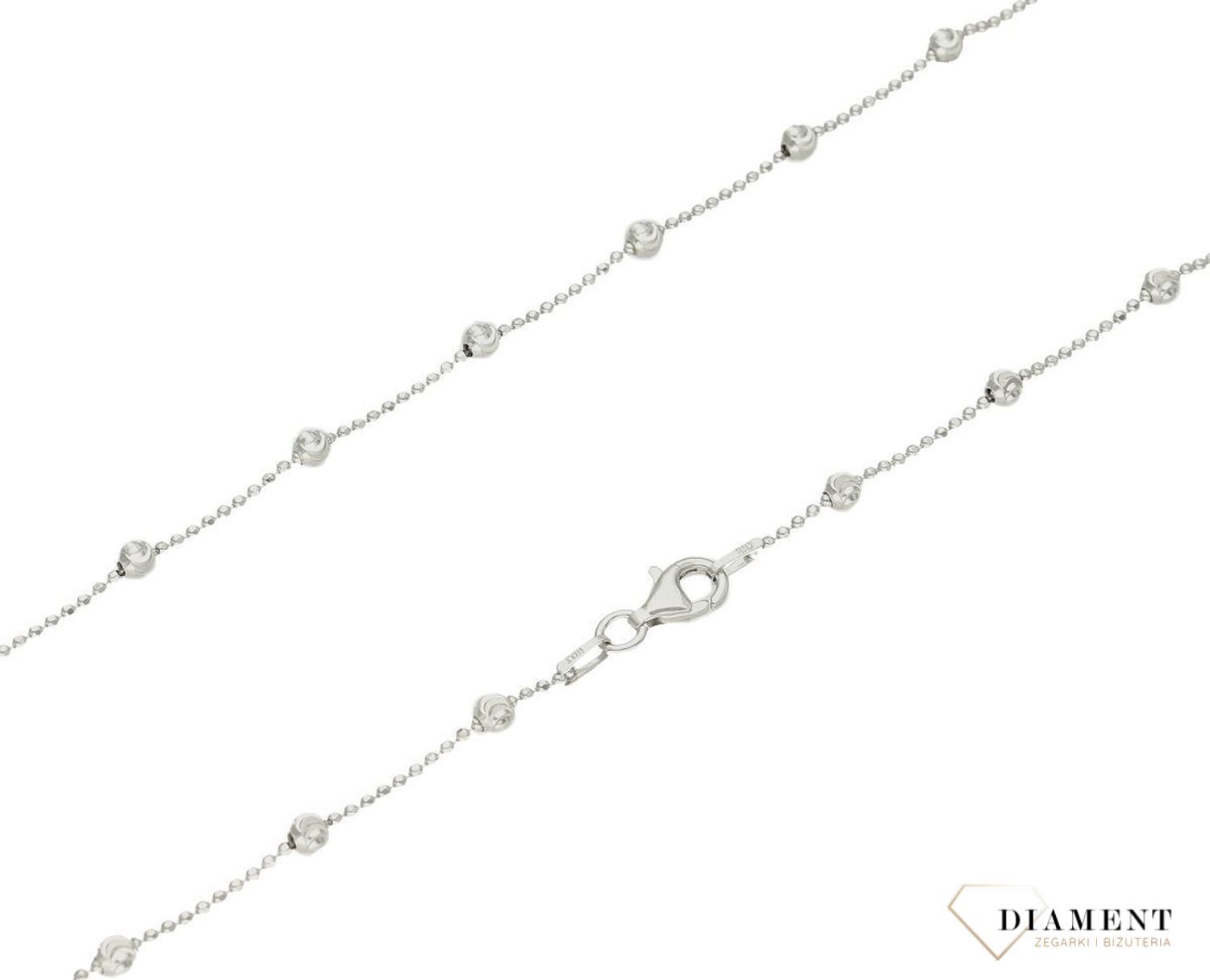 Srebrny łańcuszek 925 ozdobne kuleczki 0,6mm DIA-LAN-39STRD-925 (2).jpg