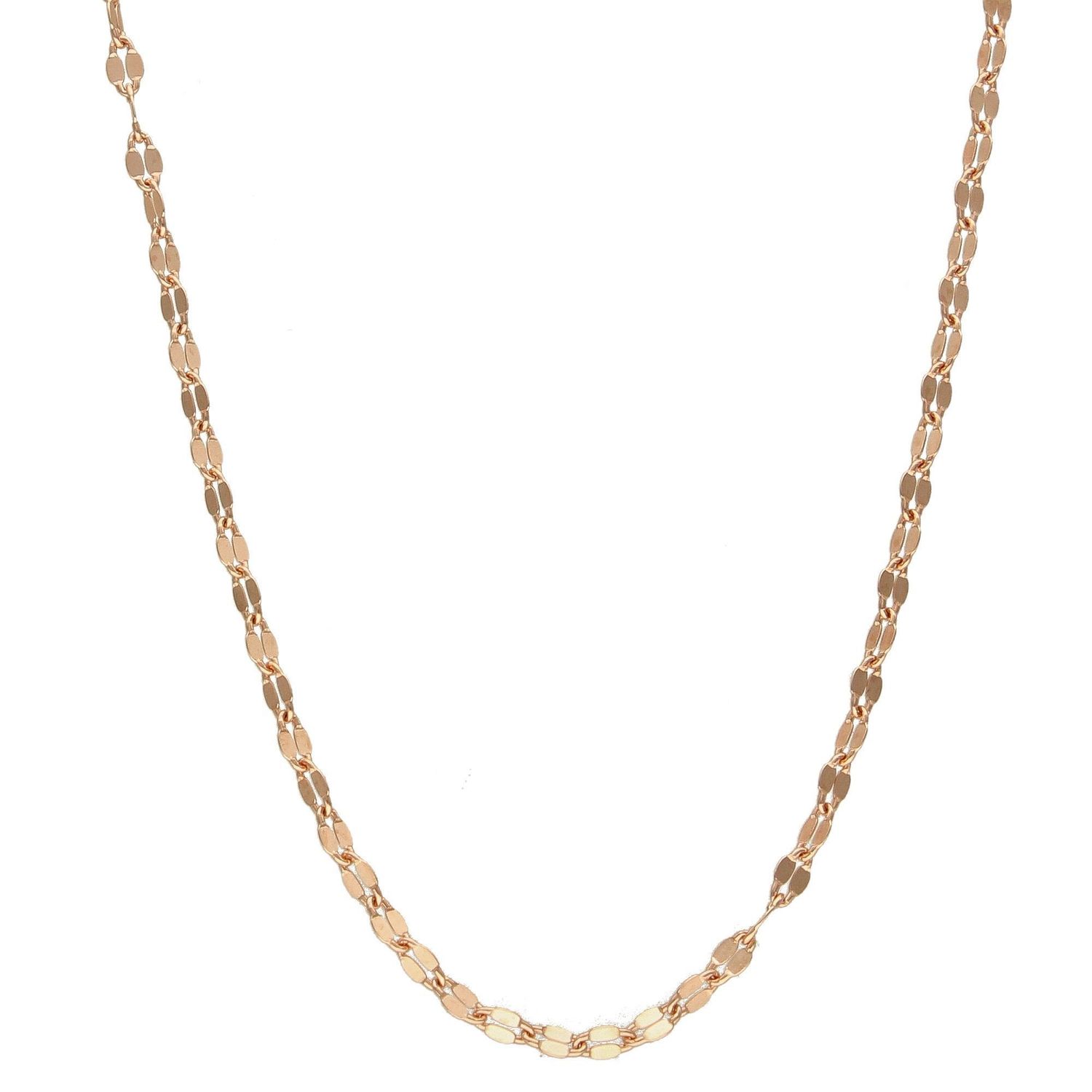 Łańcuszek srebrny 925 w kolorze różowego złota z delikatnych blaszek DIA-LAN-4923-925.jpg