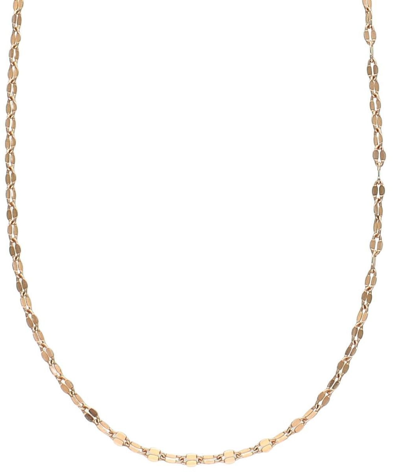 Łańcuszek srebrny 925 w kolorze różowego złota z delikatnych blaszek rose.jpg