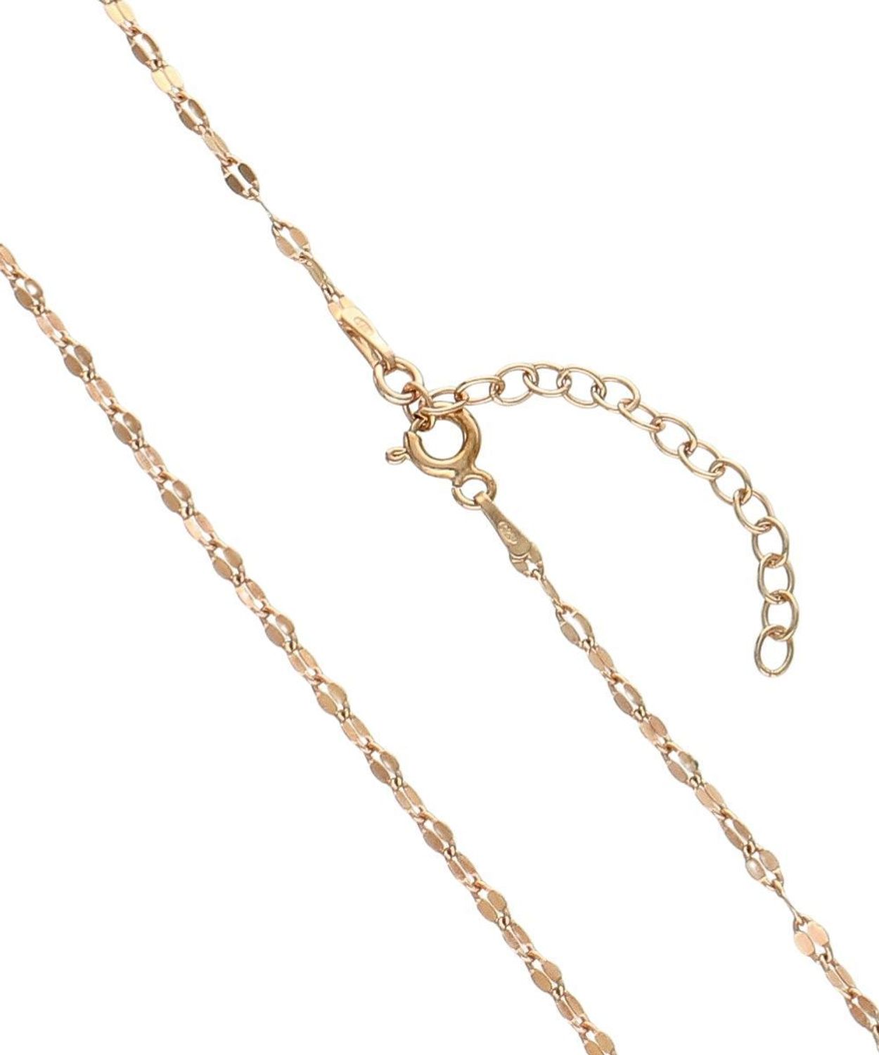 Łańcuszek srebrny 925 w kolorze różowego złota z delikatnych blaszek rose.jpg