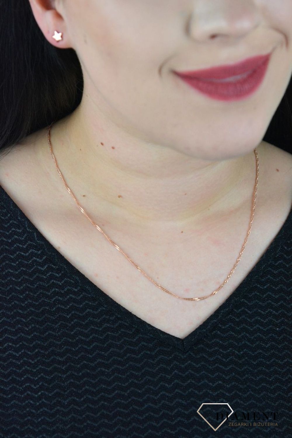 Łańcuszek srebrny 925 singapur 2mm w kolorze różowego złota DIA-LAN-4924-925.jpg