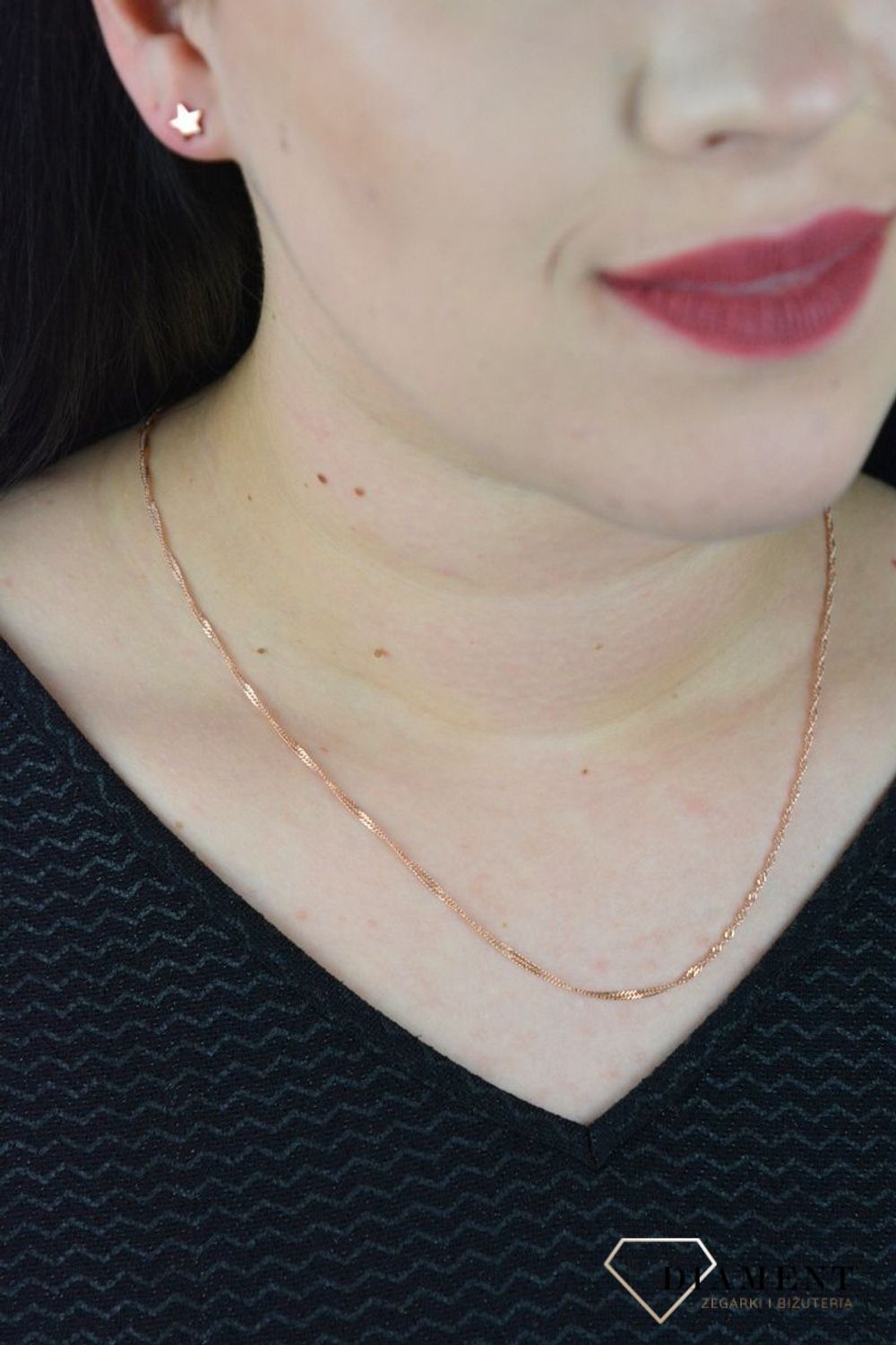 Łańcuszek srebrny 925 singapur 2mm w kolorze różowego złota DIA-LAN-4924-925.jpg