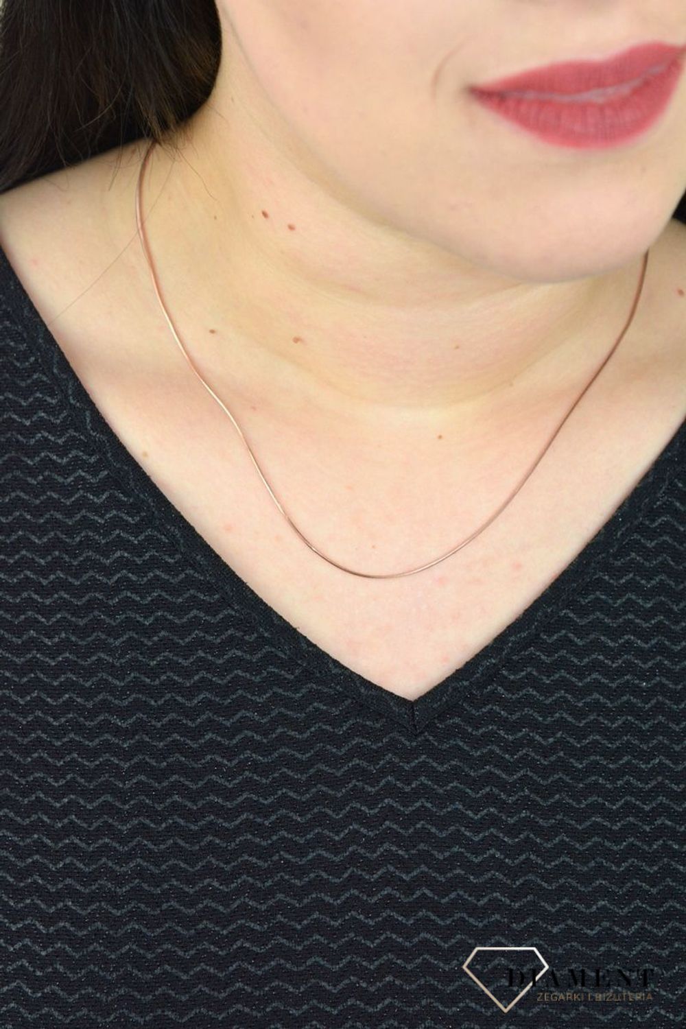 Łańcuszek srebrny linka 1mm w kolorze różowego złota DIA-LAN-4925-925.jpg
