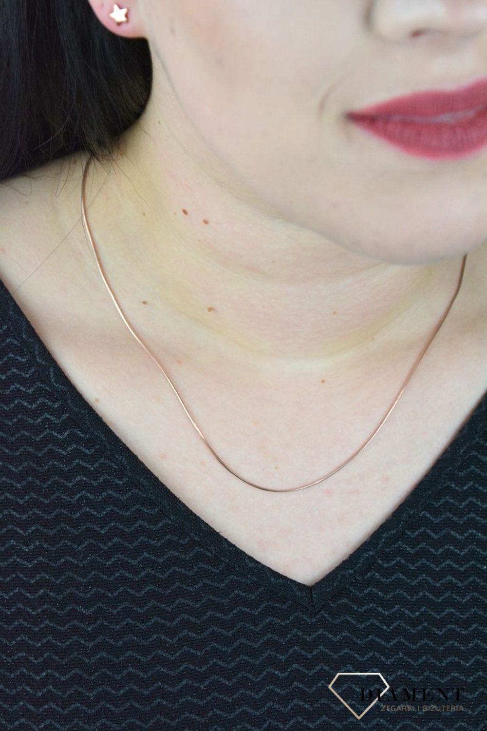 Łańcuszek srebrny linka 1mm w kolorze różowego złota DIA-LAN-4925-925.jpg