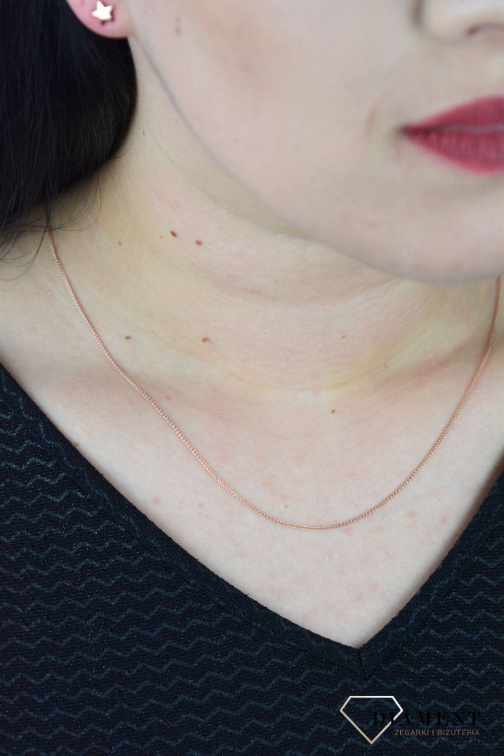 Łańcuszek srebrny 925 lisi ogon w kolorze różowego złota DIA-LAN-4926-925.jpg