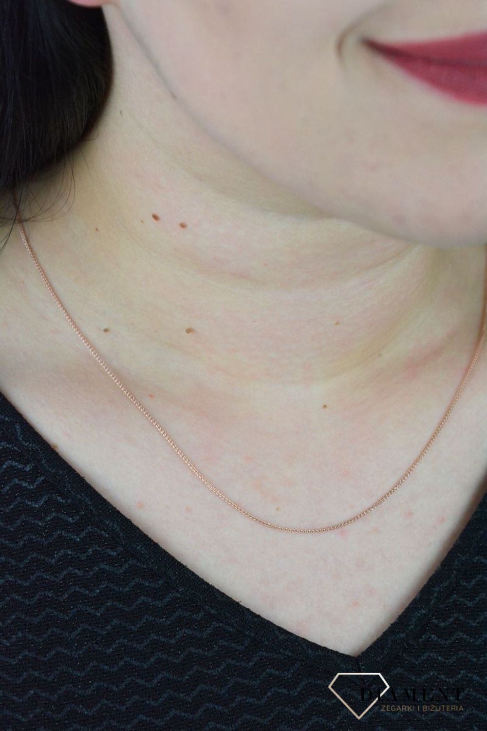 Łańcuszek srebrny 925 lisi ogon w kolorze różowego złota DIA-LAN-4926-925.jpg