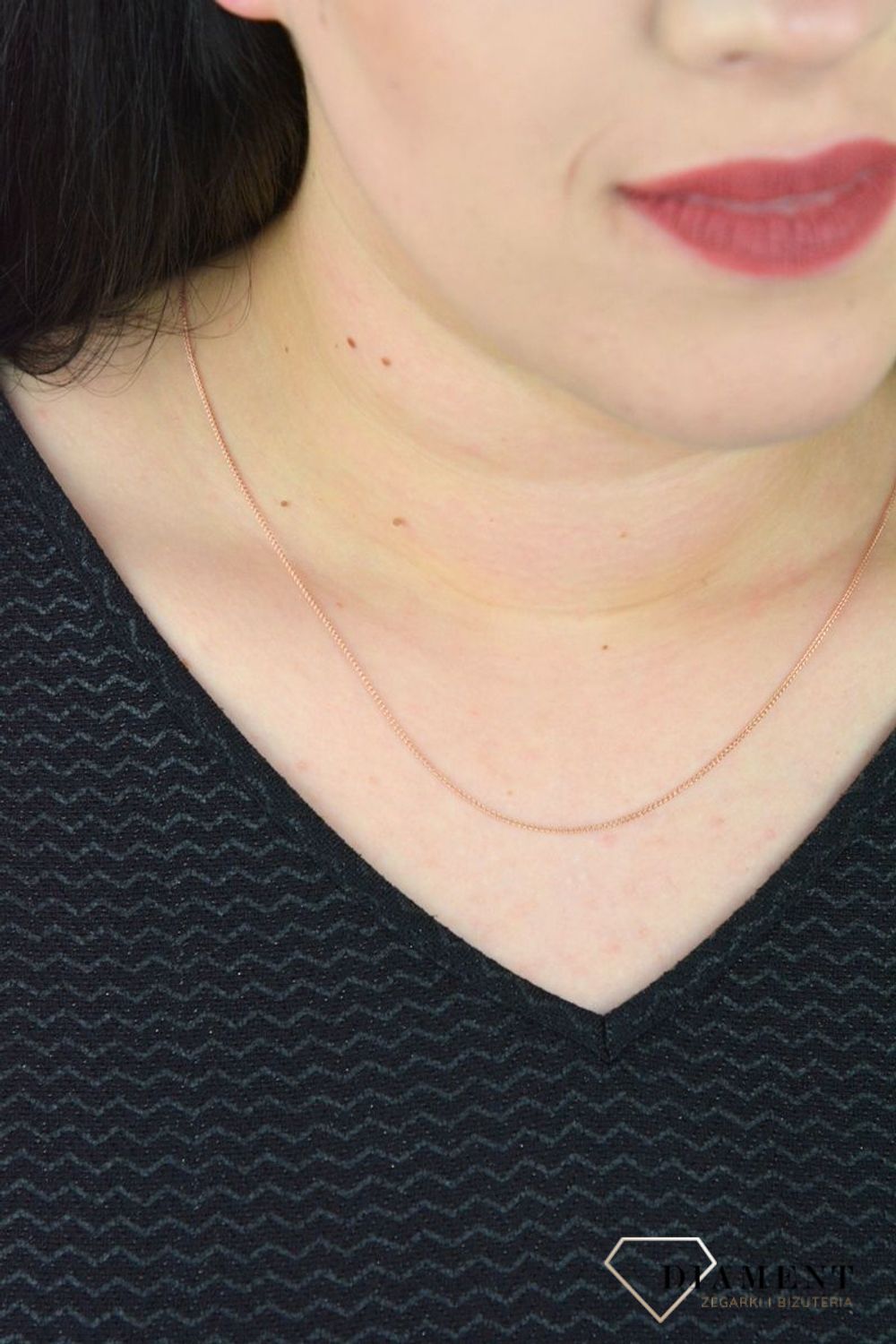 Łańcuszek srebrny 925 lisi ogon w kolorze różowego złota DIA-LAN-4926-925.jpg