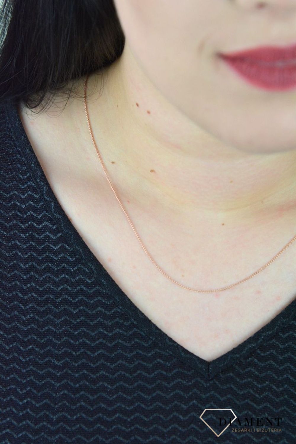 Łańcuszek srebrny 925 lisi ogon w kolorze różowego złota DIA-LAN-4926-925.jpg