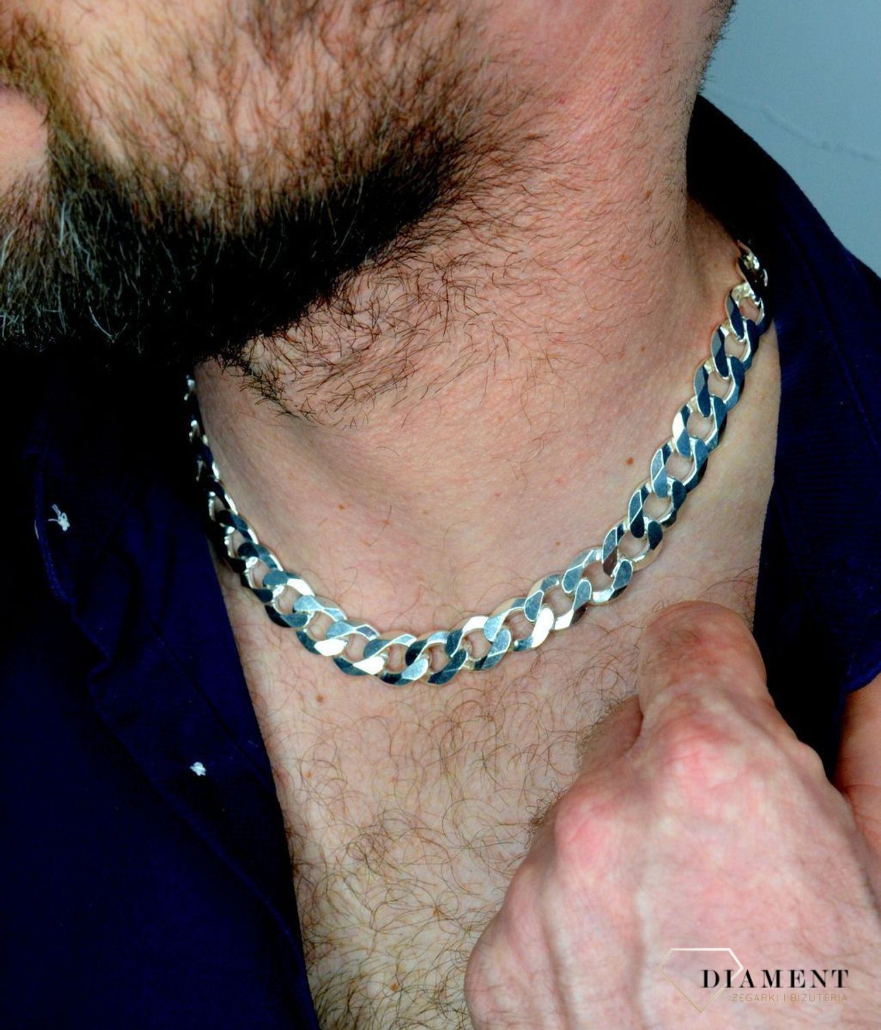 Srebrny łańcuszek 925 męski gruby pancerka 14mm DIA-LAN-5503-925.jpg