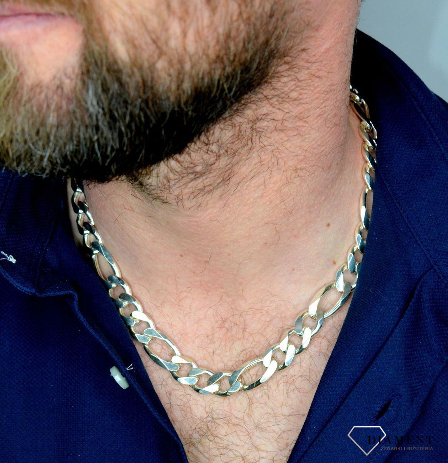 Srebrny łańcuszek męski 925 gruby figaro 13 mm DIA-LAN-5505-925.jpg