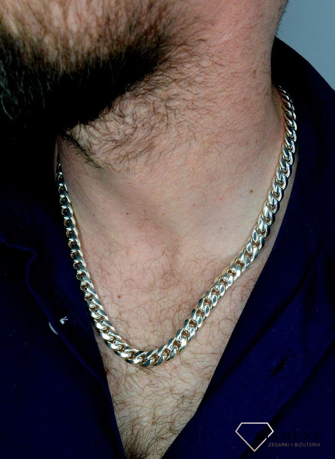 Srebrny łańcuszek 925 Gruby Męski Pancerka kuta 9 mm DIA-LAN-5512-925.jpg