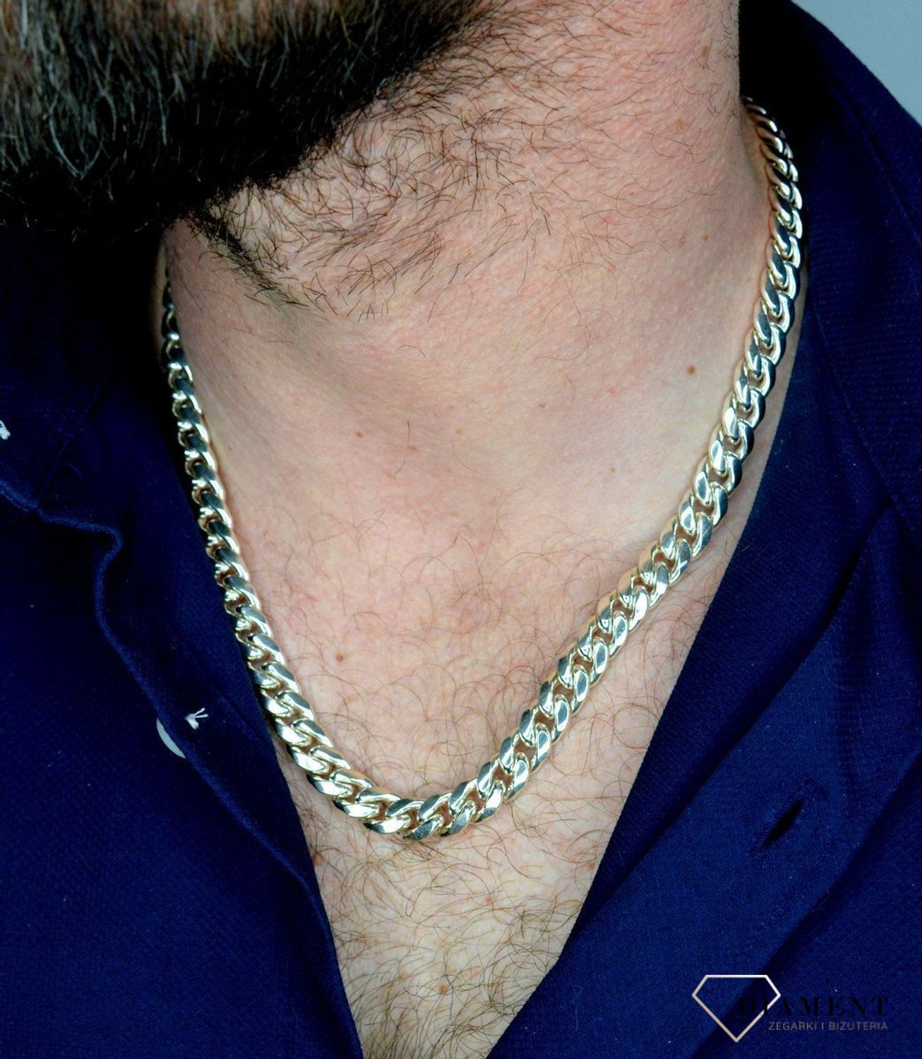 Srebrny łańcuszek 925 Gruby Męski Pancerka kuta 9 mm DIA-LAN-5512-925.jpg