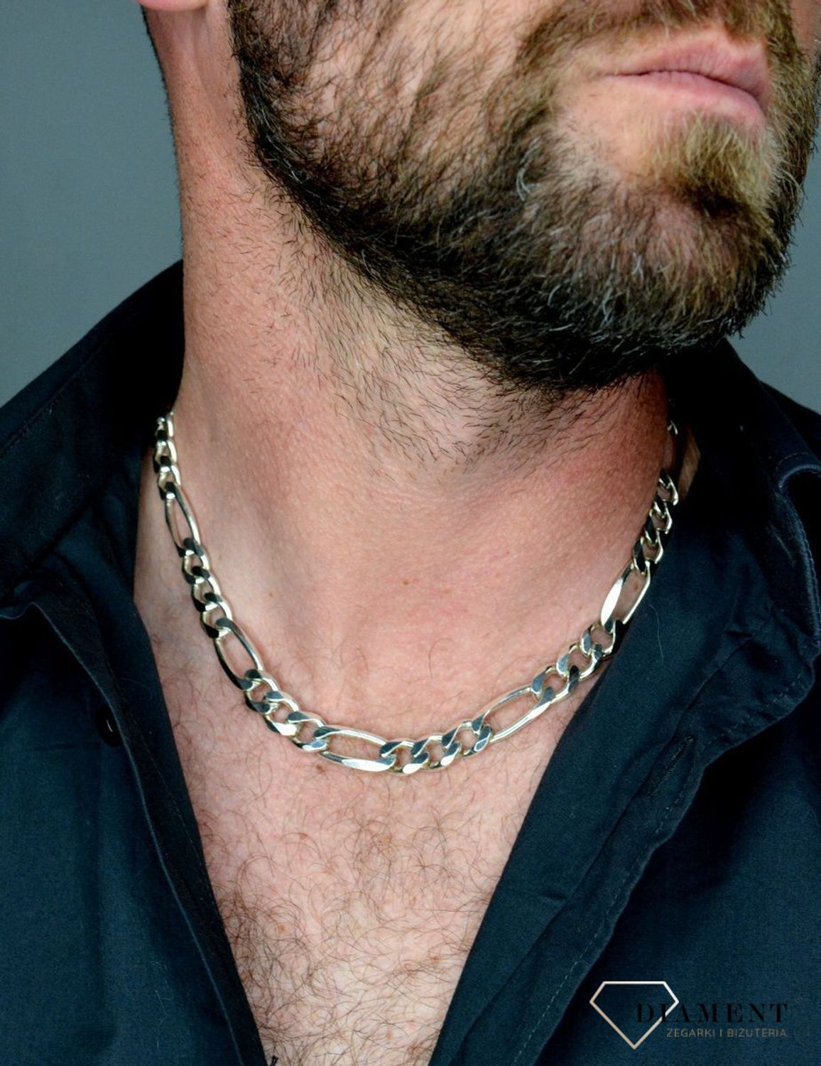 Srebrny łańcuszek 925 męski gruby figaro 10 mm DIA-LAN-5523-925.jpg
