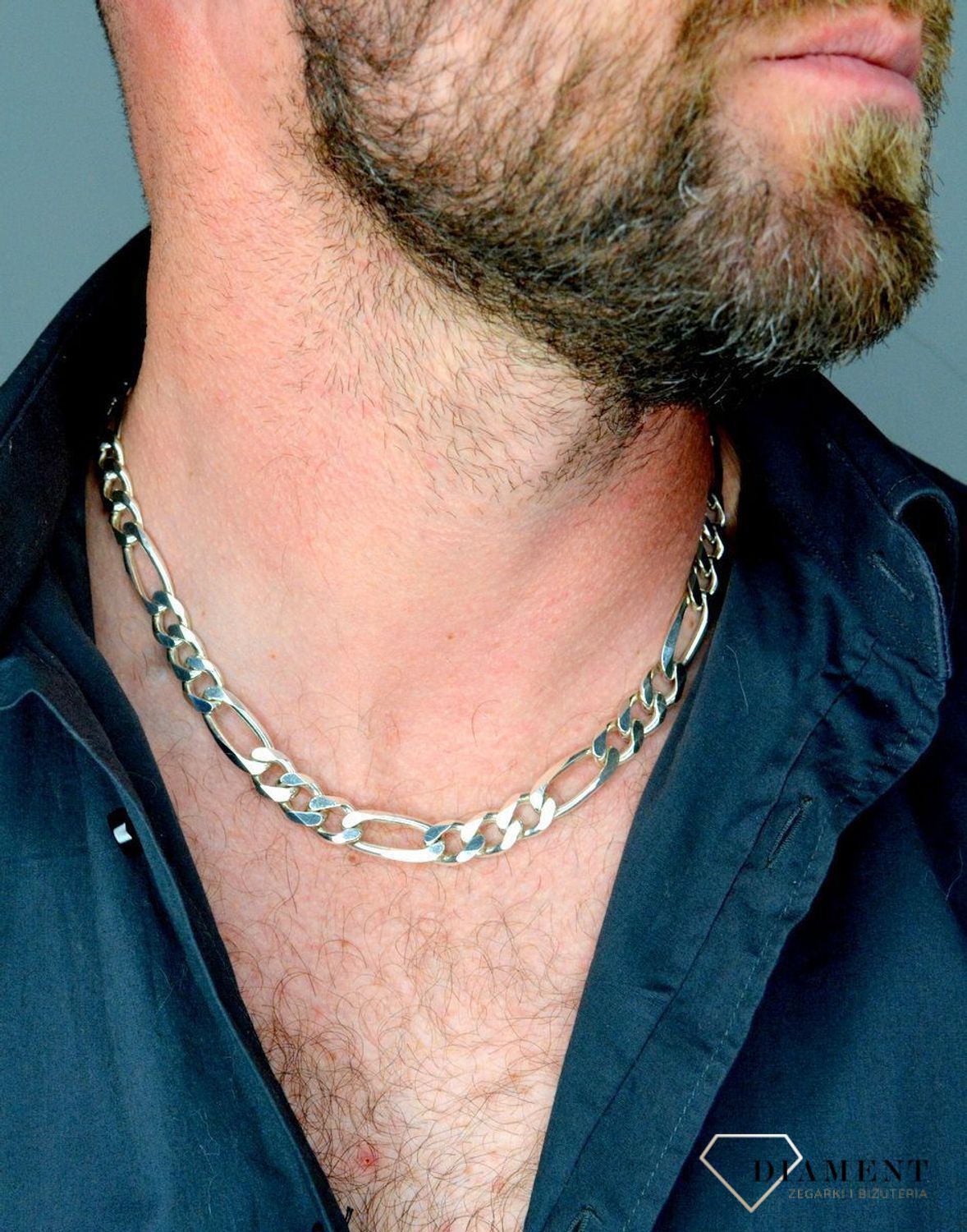 Srebrny łańcuszek 925 męski gruby figaro 10 mm DIA-LAN-5523-925.jpg