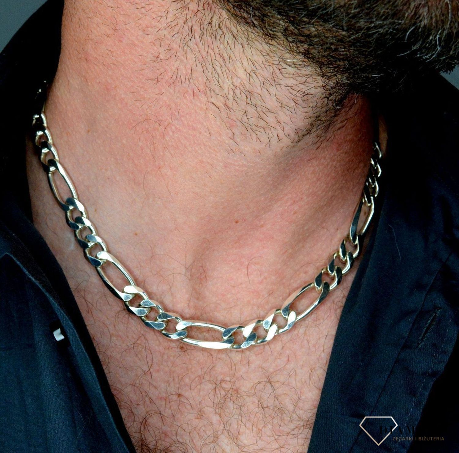 Srebrny łańcuszek 925 męski gruby figaro 10 mm DIA-LAN-5523-925.jpg