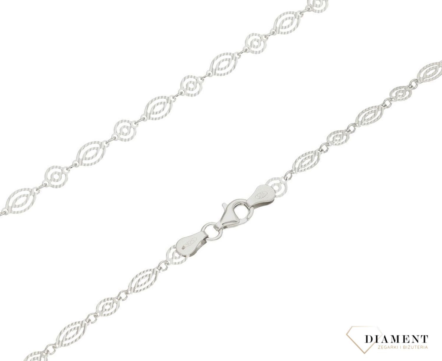 Srebrny łańcuszek 925 ozdobne ogniwka 0,45 mm DIA-LAN-9694-925. Srebrny łańcuszek najwyższej próby srebra 925. Łańcuszek srebrny o splocie ozdobnych ogniwek idealny na prezent. Łańcuszek srebrny damski o wadze 4,50 gram i szerokości  (1).jpg