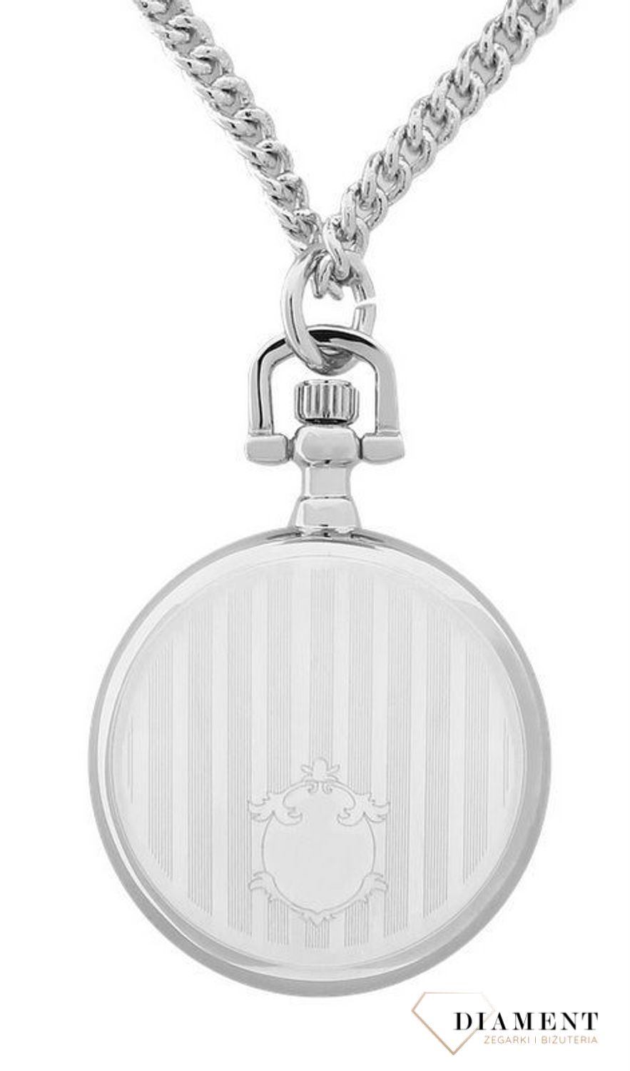 Zegarek kieszonkowy JVD Mały Okrągły Srebrny z cyframi arabskimi LK09 (2).jpg