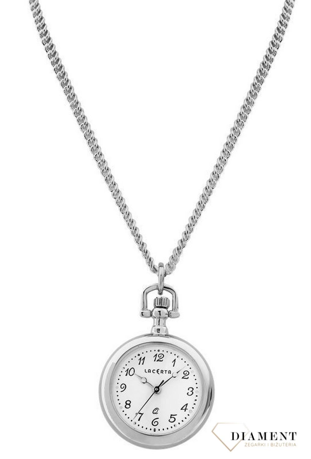 Zegarek kieszonkowy JVD Mały Okrągły Srebrny z cyframi arabskimi LK09 (2).jpg