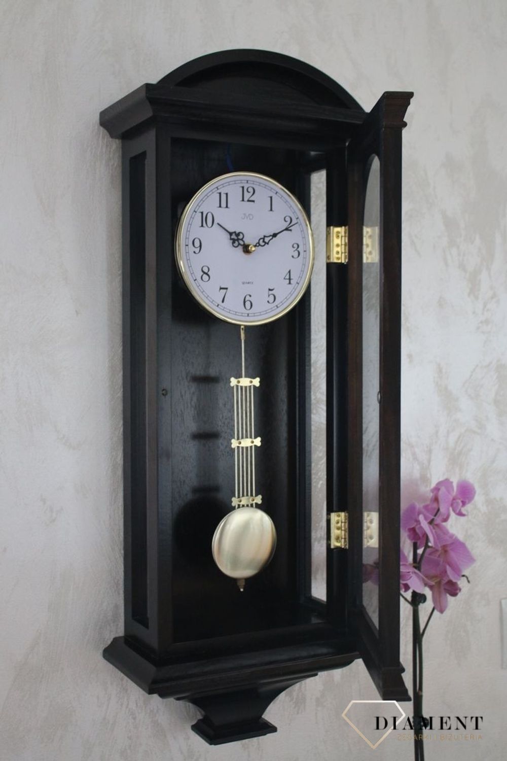 Zegar ścienny z wahadłem ' Drewniany zegar' JVD N9317.1 ✓Zegary ścienne✓Zegary szafkowe ✓ Zegary drewniane✓ wymarzony prezent✓ zegary na ścianę (2).JPG